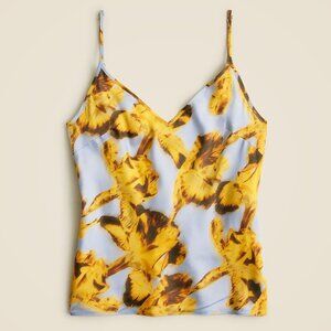 J. Crew Saffron Floral Drapey Camisole Womens XS Gray 90's-Inspired‎ Coastal NWD